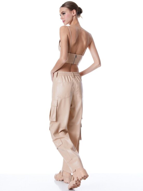 Alice + Olivia Pants - Alice + Olivia Luis Vegan Leather Cargo Pants
